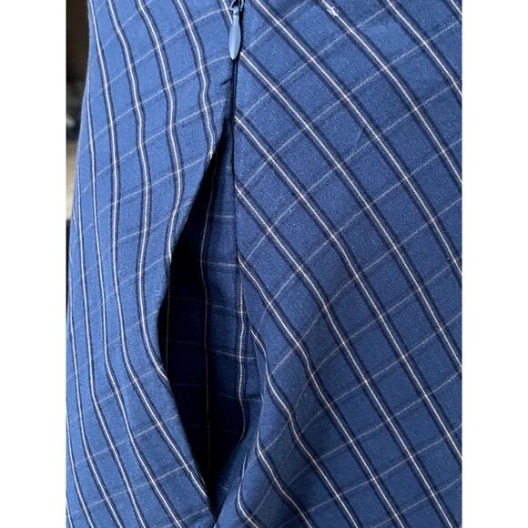 Zara Sz S Plaid ALine Skirt Navy Cotton Midi Prairie Boho Preppy Casual Fall NWT - Picture 5 of 9